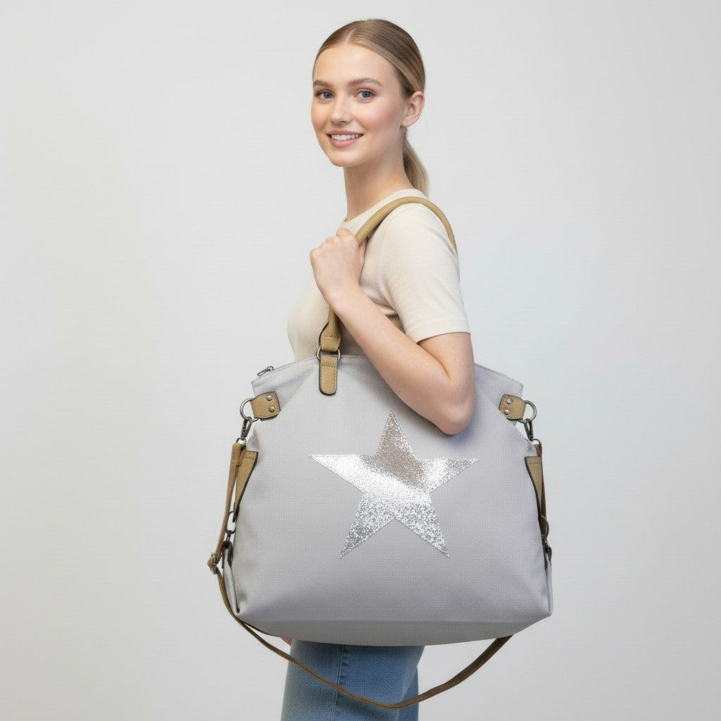 Mist Canvas Star Tote