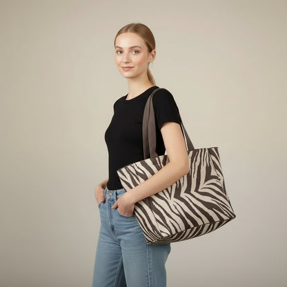 Mocha Zebra Tote