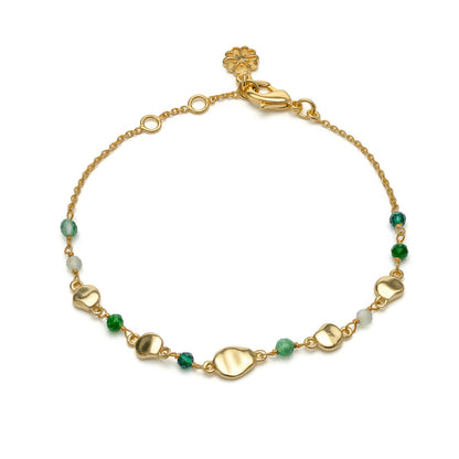 Sofia Nugget Bracelet: Green Hydro, Green Jade, Prehnite & Green Aventurine