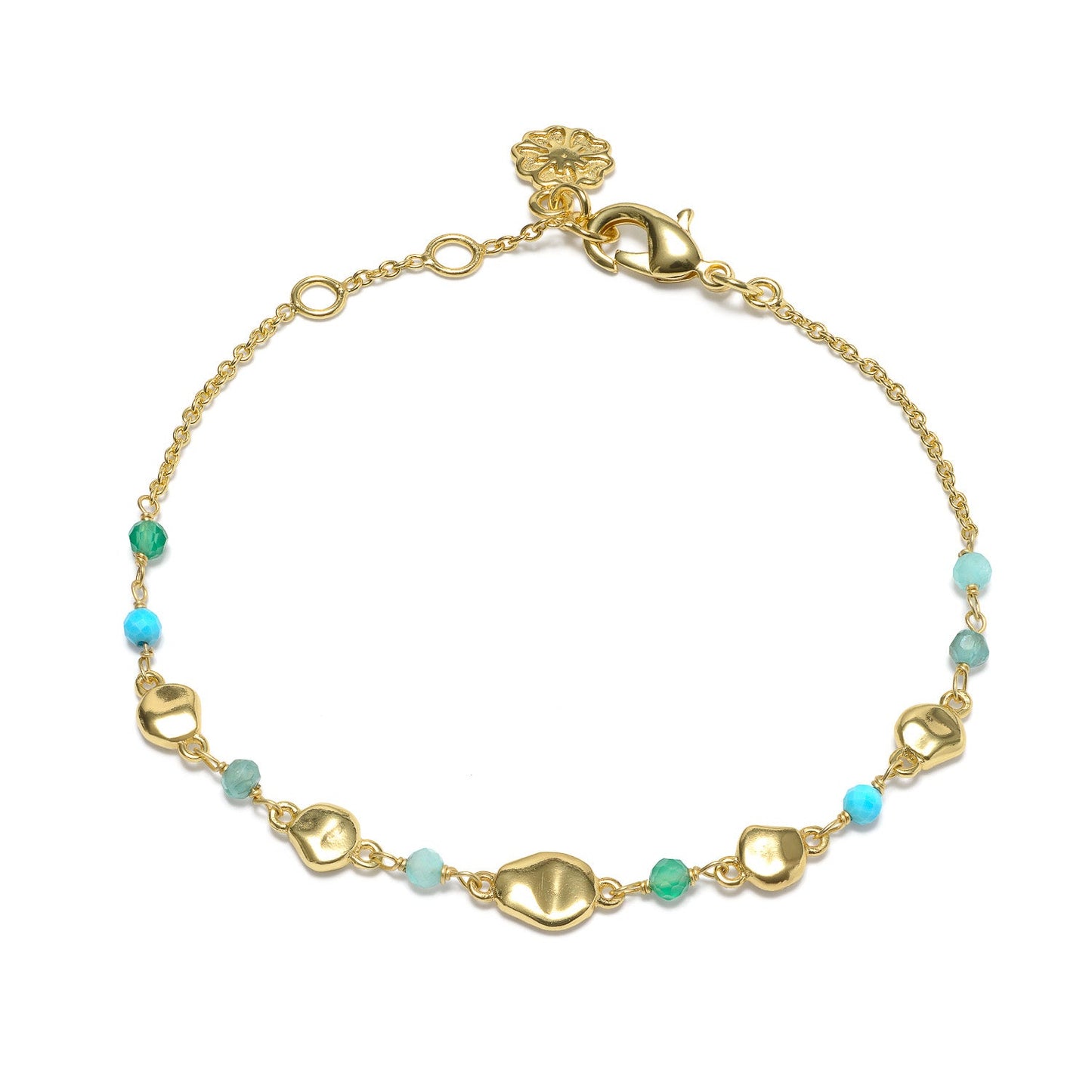 Sofia Nugget Bracelet: Amazonite, Apatite, Turquoise & Green White Jade
