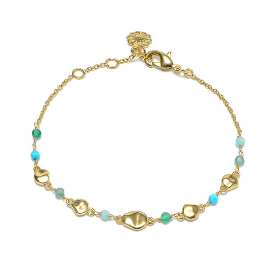 Sofia Nugget Bracelet: Amazonite, Apatite, Turquoise & Green White Jade