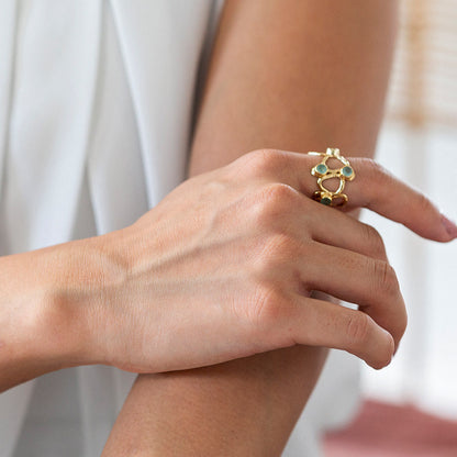 Thalia Adjustable Gemstone Ring: Moonstone