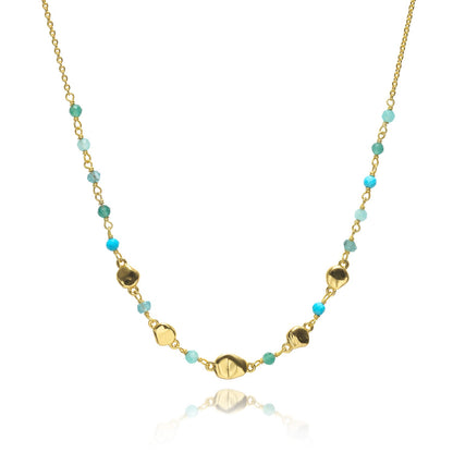 Sofia Nugget Necklace: Amazonite, Apatite, Turquoise & Green White Jade