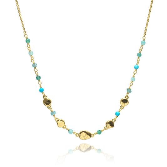 Sofia Nugget Necklace: Amazonite, Apatite, Turquoise & Green White Jade