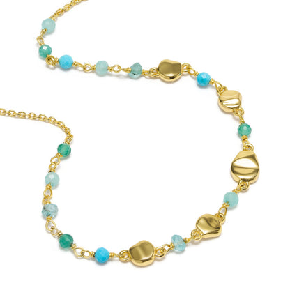 Sofia Nugget Necklace: Amazonite, Apatite, Turquoise & Green White Jade