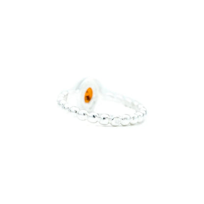 Amber Bubble Stacking Ring