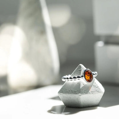 Amber Bubble Stacking Ring