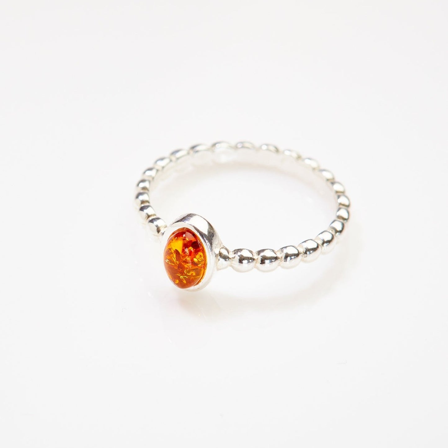 Amber Bubble Stacking Ring