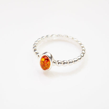 Amber Bubble Stacking Ring