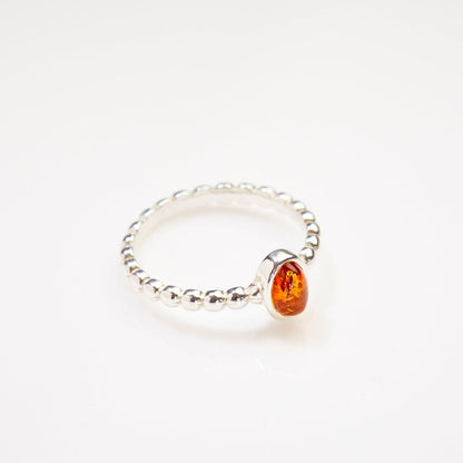 Amber Bubble Stacking Ring