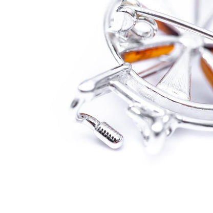 Amber Detail Penny Farthing Brooch