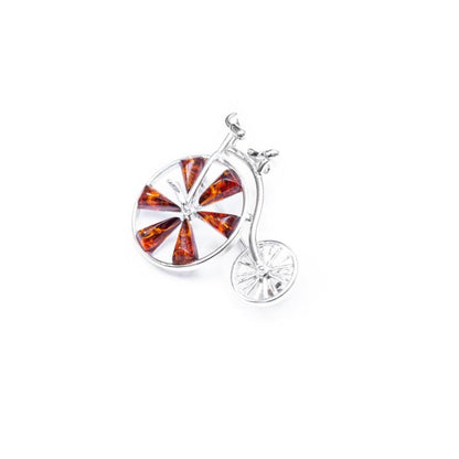 Amber Detail Penny Farthing Brooch