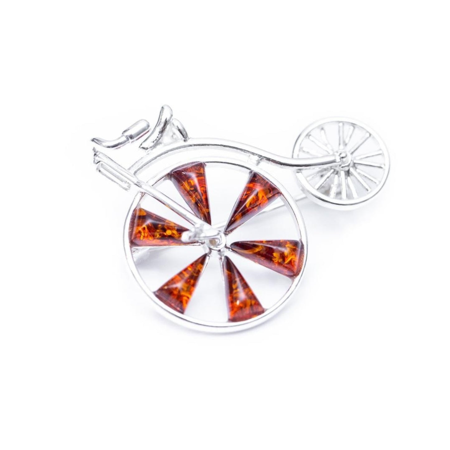 Amber Detail Penny Farthing Brooch