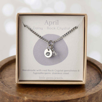 April Birthflower With Birthstone Necklace