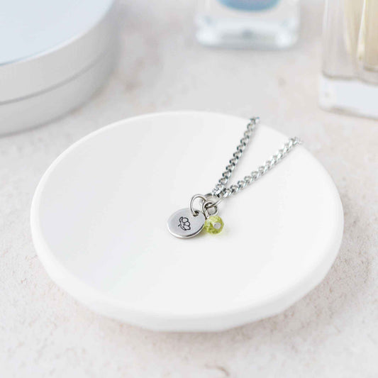 August Birthflower With Birthstone Necklace
