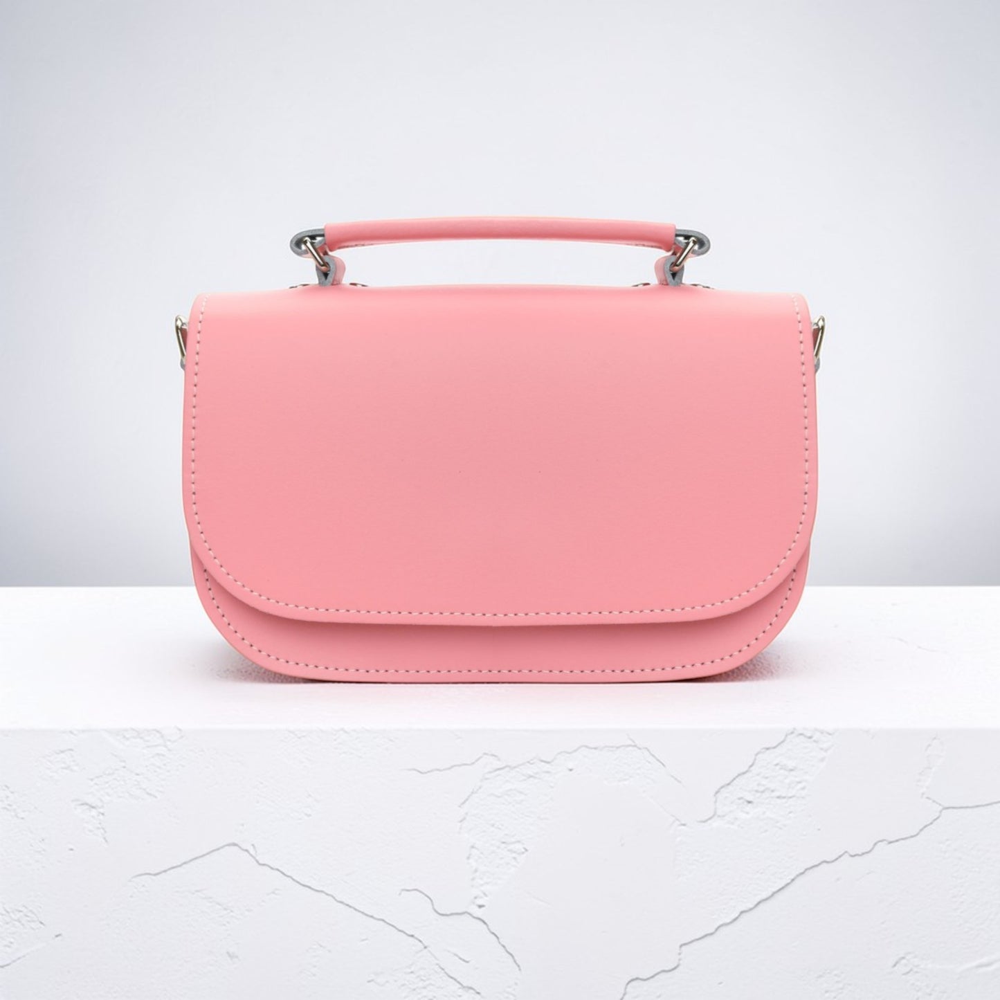 Aura Handmade Leather Bag - Pastel Pink