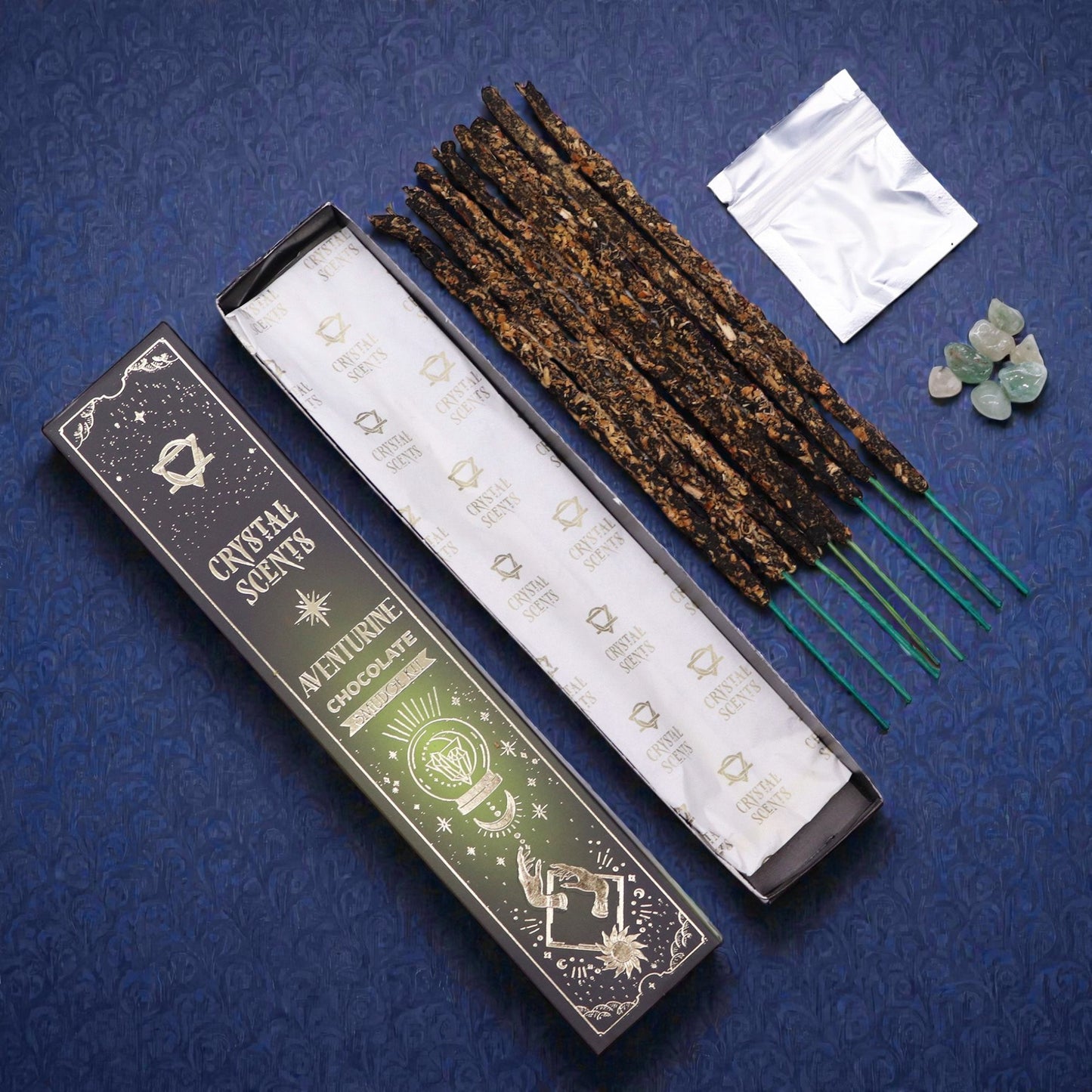 Aventurine Crystal Scents Smudge Incense - Chocolate
