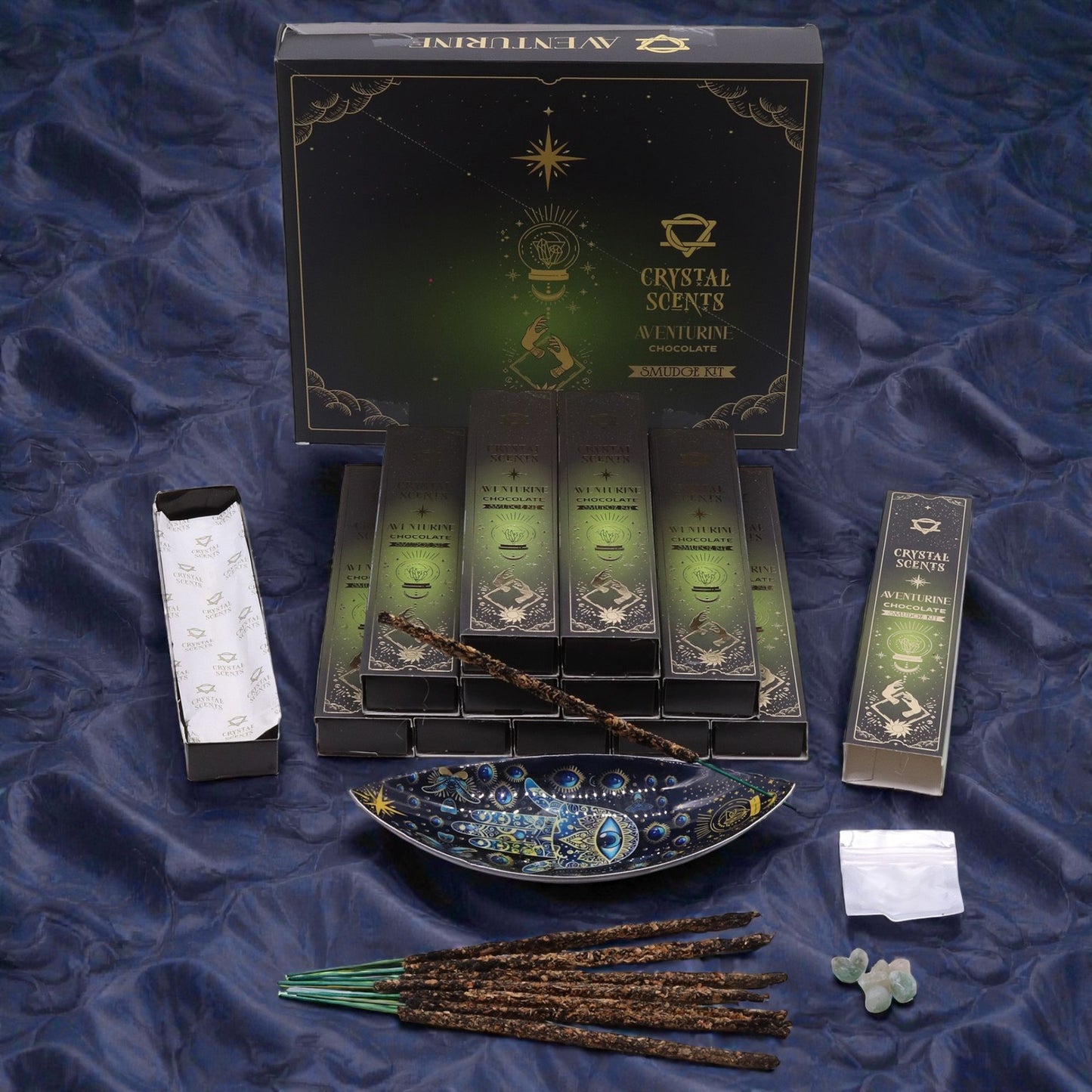 Aventurine Crystal Scents Smudge Incense - Chocolate
