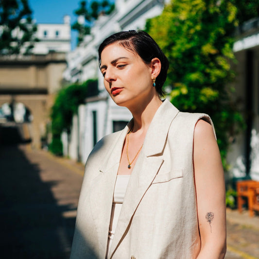 Charis Round Gemstone Necklace: Ruby