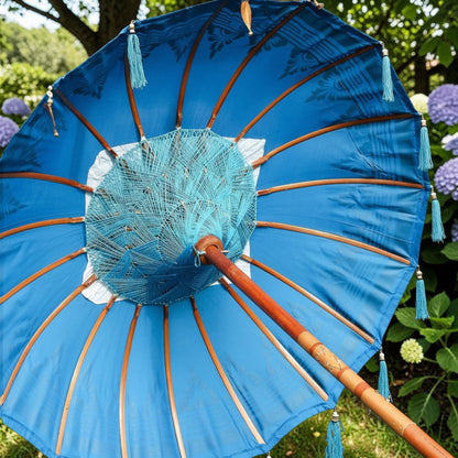 Bali Patio Parasol - Turquoise Cotton - 1.5m