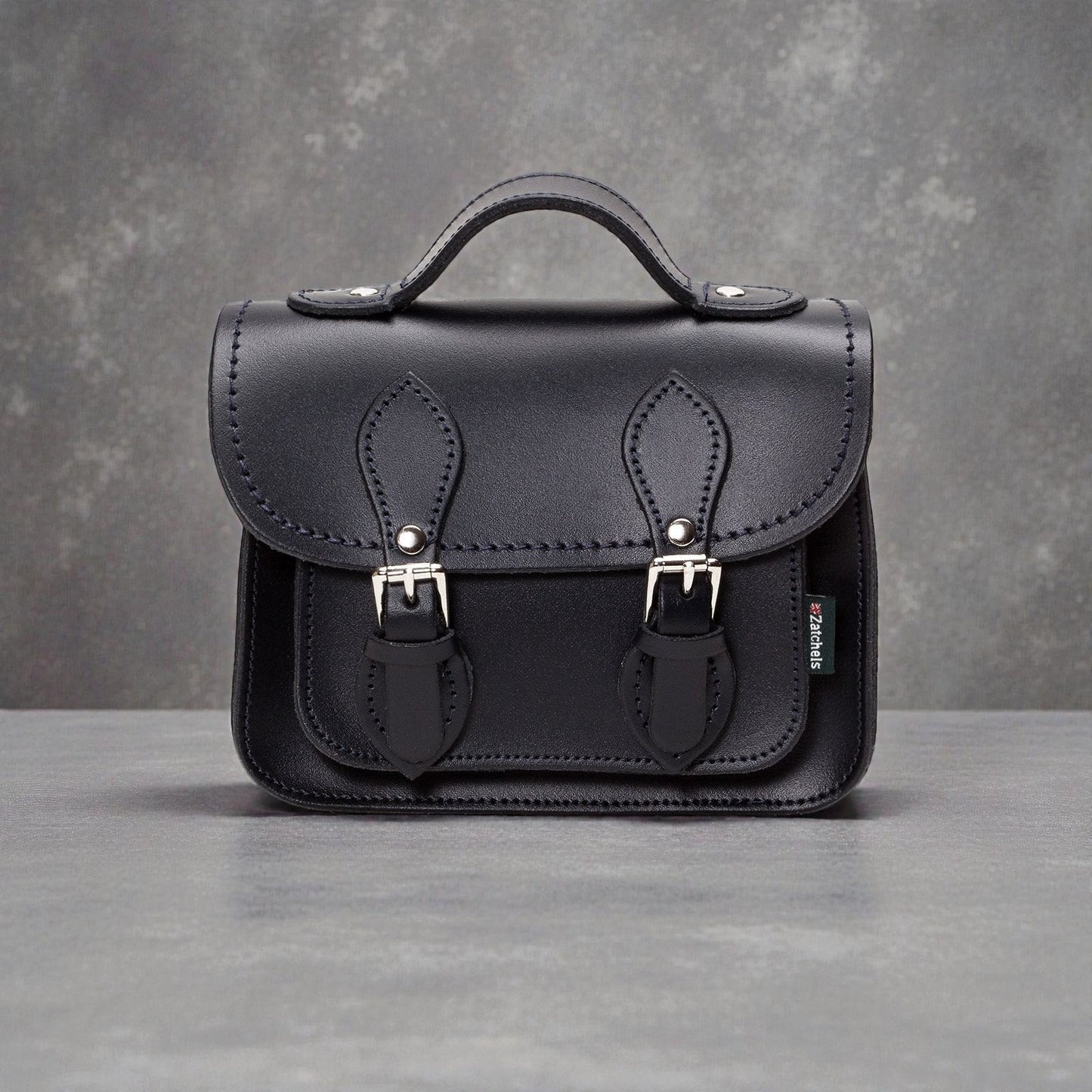 Handmade Leather Micro Satchel - Black