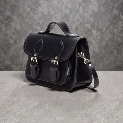 Handmade Leather Micro Satchel - Black