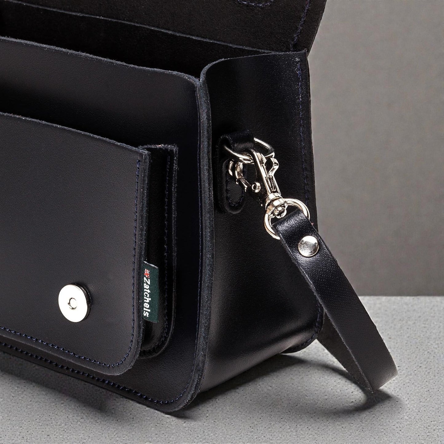 Handmade Leather Micro Satchel - Black