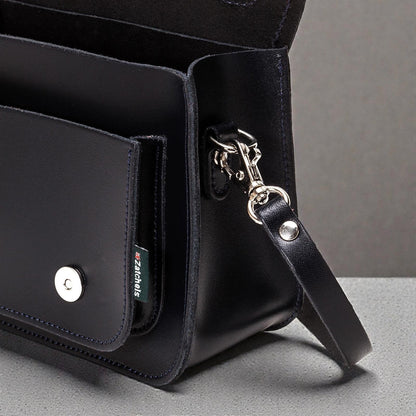 Handmade Leather Micro Satchel - Black