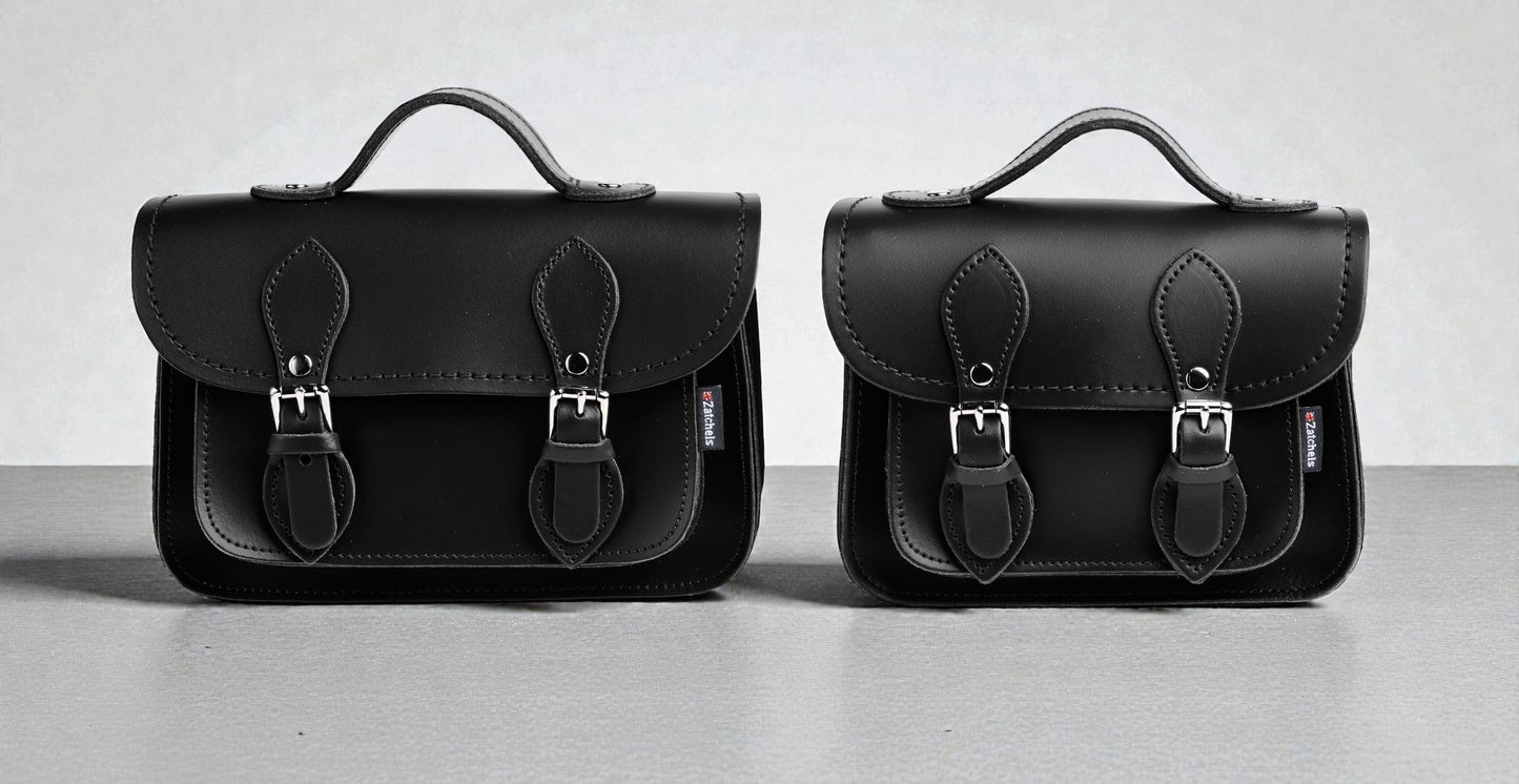 Handmade Leather Micro Satchel - Black
