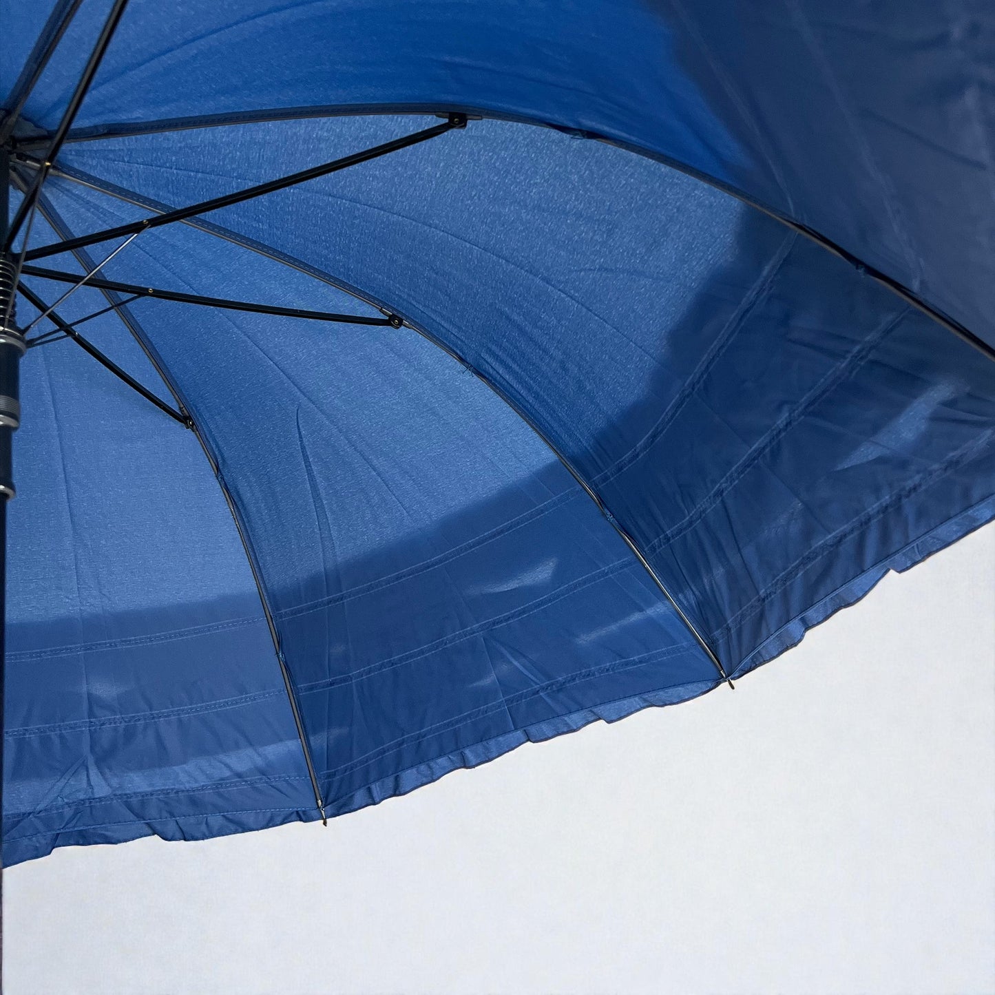 Boutique Triple Frill Stick Auto Umbrella: Navy