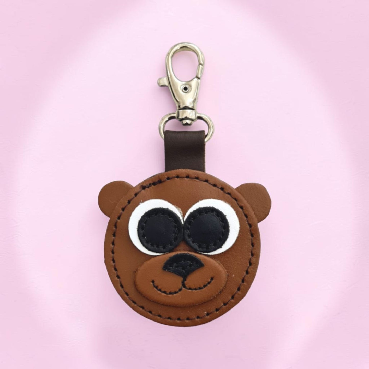 Brown Bear Handmade Leather Bag Charm