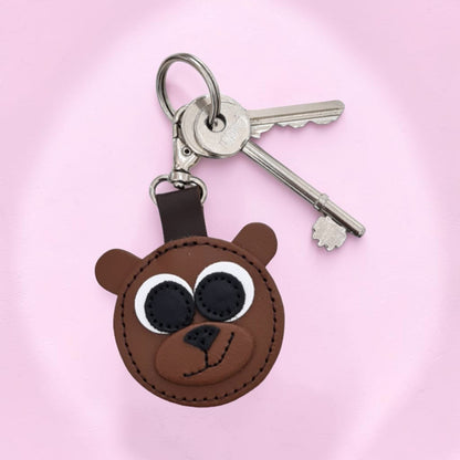 Brown Bear Handmade Leather Bag Charm