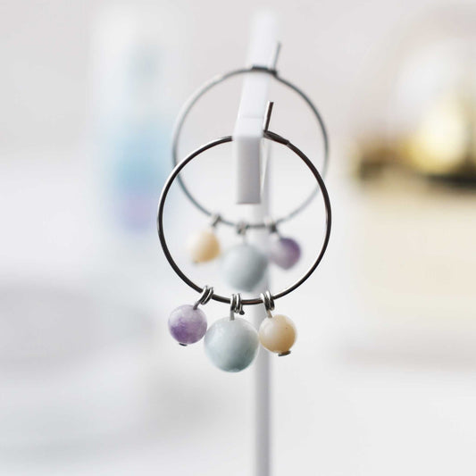 Calm Gemstone Hoop Earrings