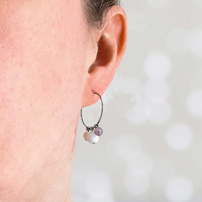 Calm Gemstone Hoop Earrings