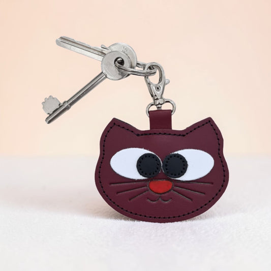 Cat Bag Charm - Oxblood
