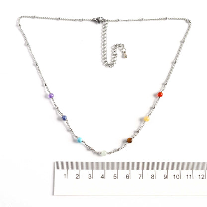 Adjustable Gemstone Chakra Necklace