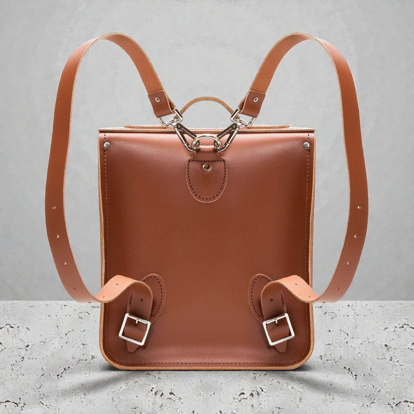 Handmade Leather City Backpack - Chestnut