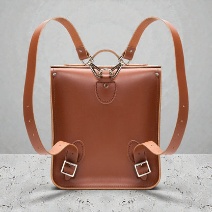 Handmade Leather City Backpack - Chestnut