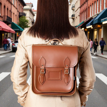 Handmade Leather City Backpack - Chestnut