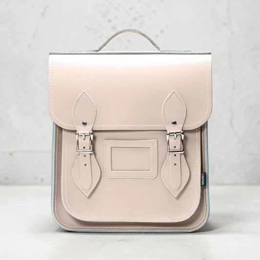 Handmade Leather City Backpack - Iced Coffee