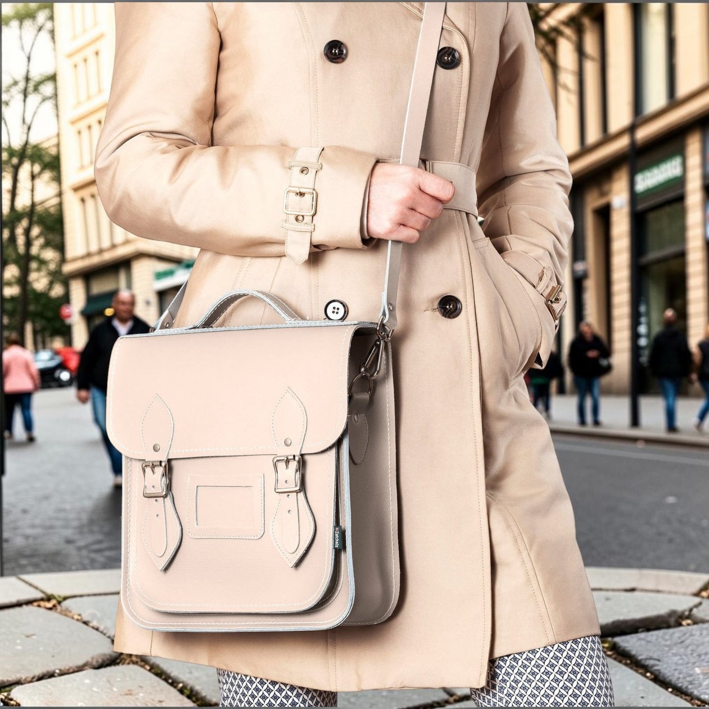Handmade Leather City Backpack - Iced Coffee