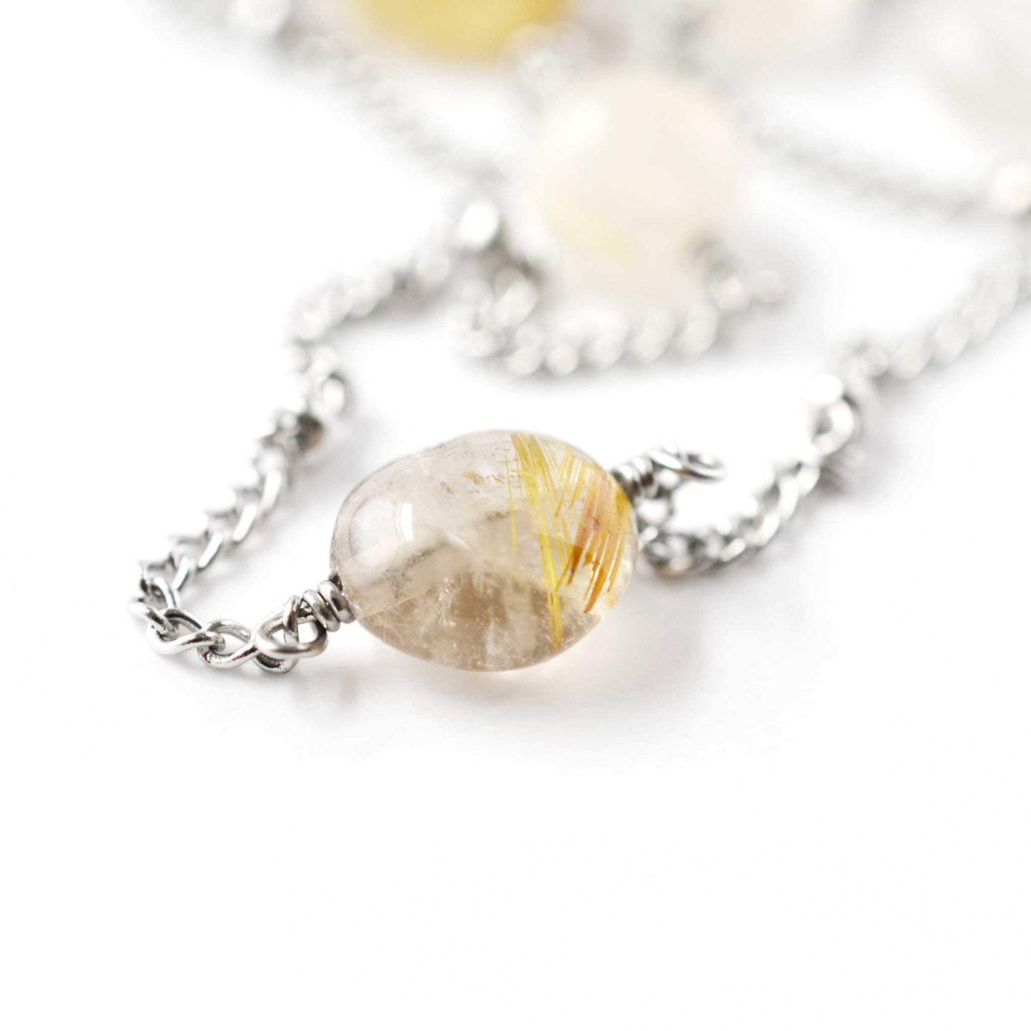 Long Quartz Gemstone Necklace