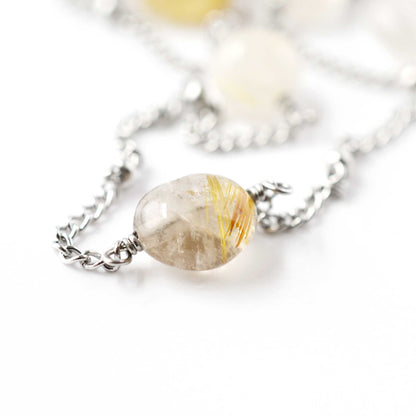Long Quartz Gemstone Necklace