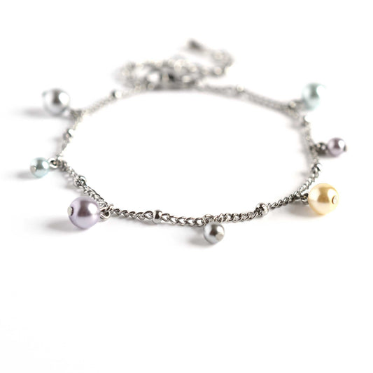 Faux Pearl Charms Bracelet