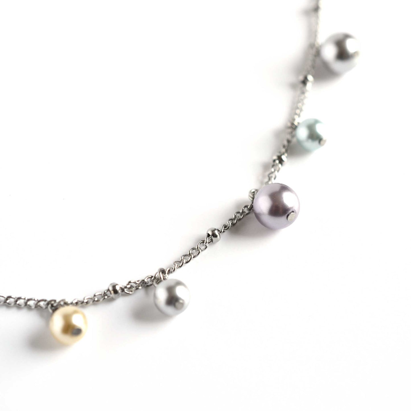 Faux Pearl Charms Necklace