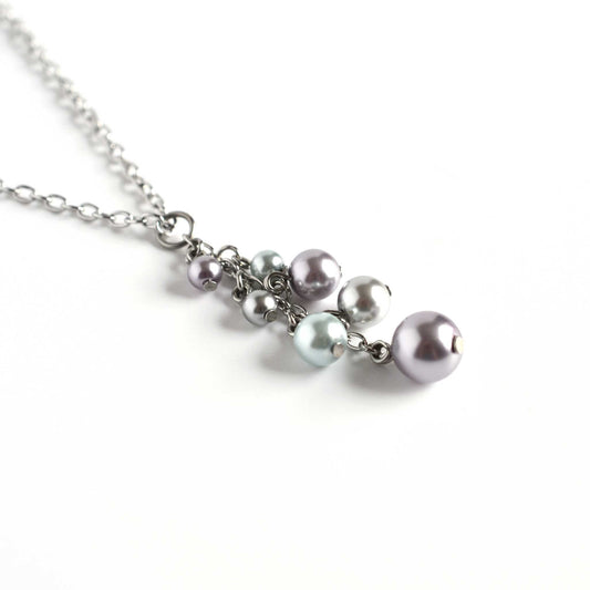 Faux Pearl Cluster Necklace