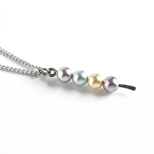 Faux Pearl Stack Pendant Necklace