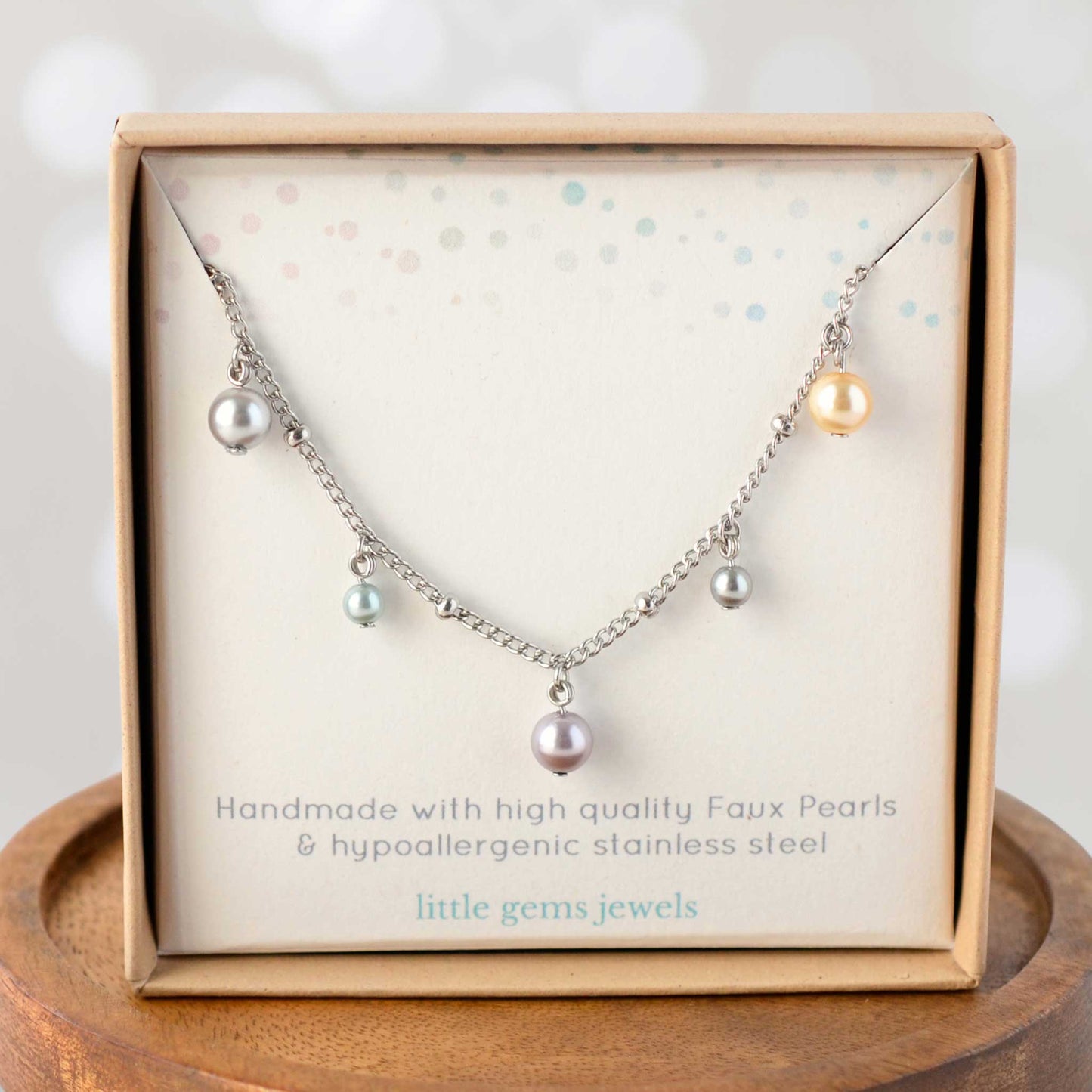 Faux Pearl Charms Bracelet