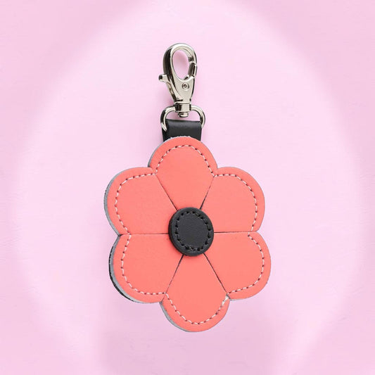 Flower bag charm - Coral