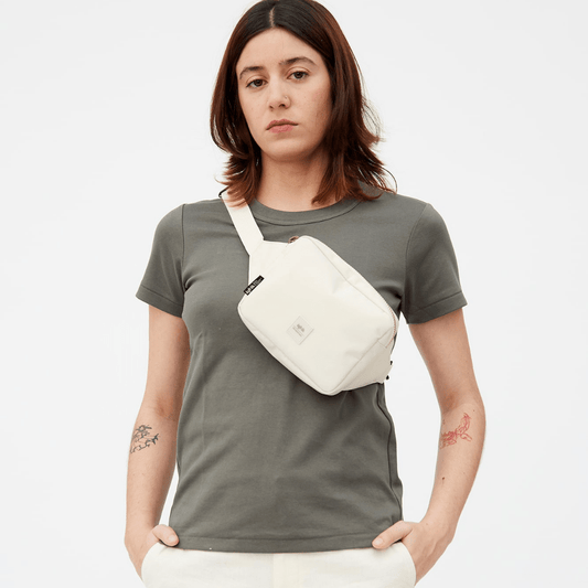 Cream Repurposed Sling Bag